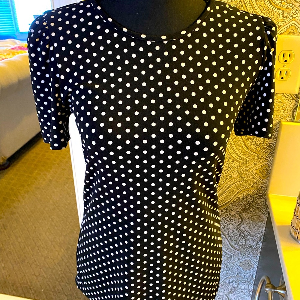 Philosophy Black and White Polka Dot Shirt